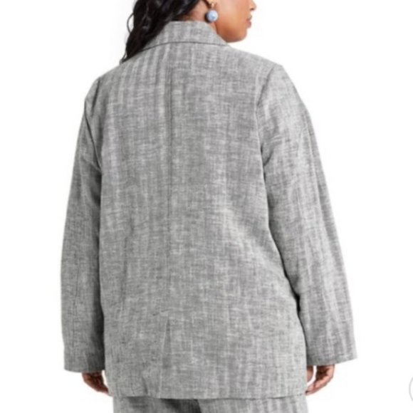 Rachel Comey Versatile Lined Chevron Oversized Tweed Blazer - Picture 2 of 11
